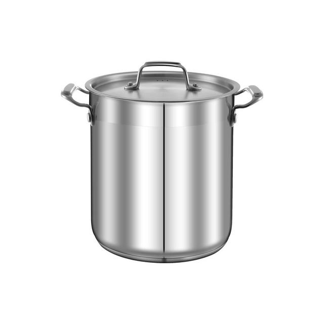 NutriChef Stainless Steel Cookware Stockpot - 14 Quart, Heavy Duty Induction Pot, Soup Pot with Stainless Steel