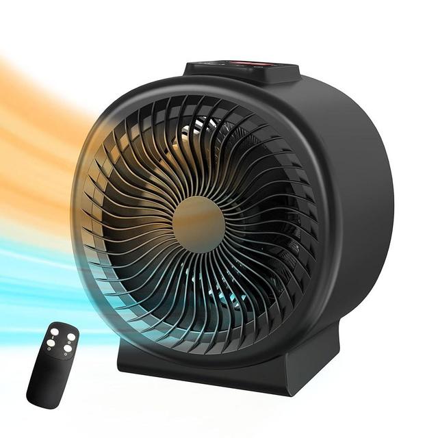 WEWARM Space Heater for Indoor Use, 2 in 1 Heater and Fan Combo with Remote, Tip-over & Overheat Protections, 4 Modes, LED Display, Portable Heater and Cooler Fan for Office/Bedroom