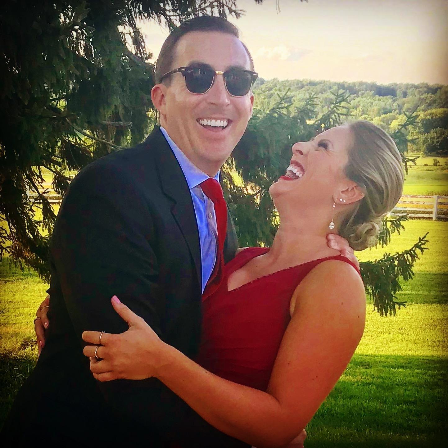 Sharing a laugh at a wedding