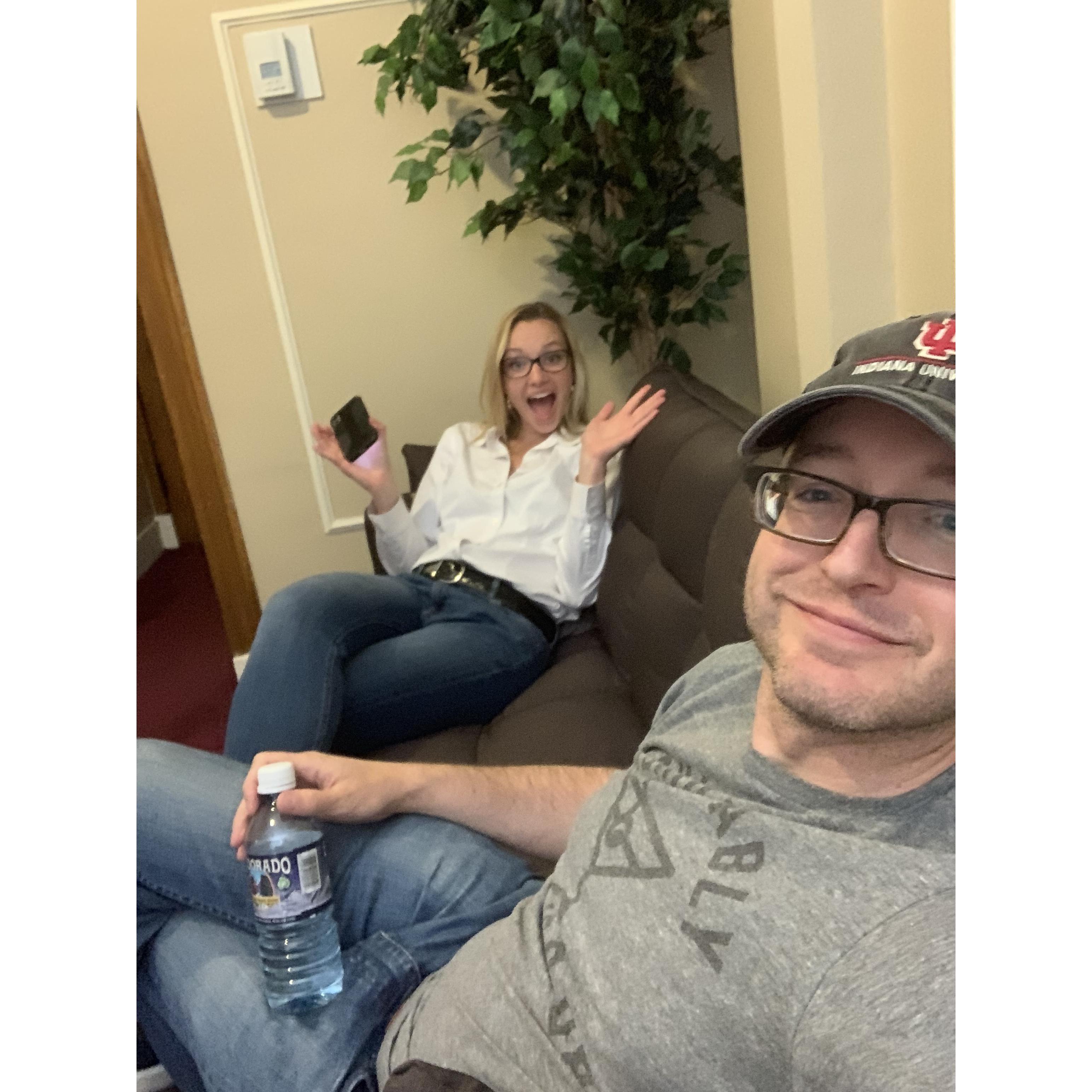 Sometimes I pop into Scott’s office during the day to hangout and catch a laugh (and a few kisses) 🤗