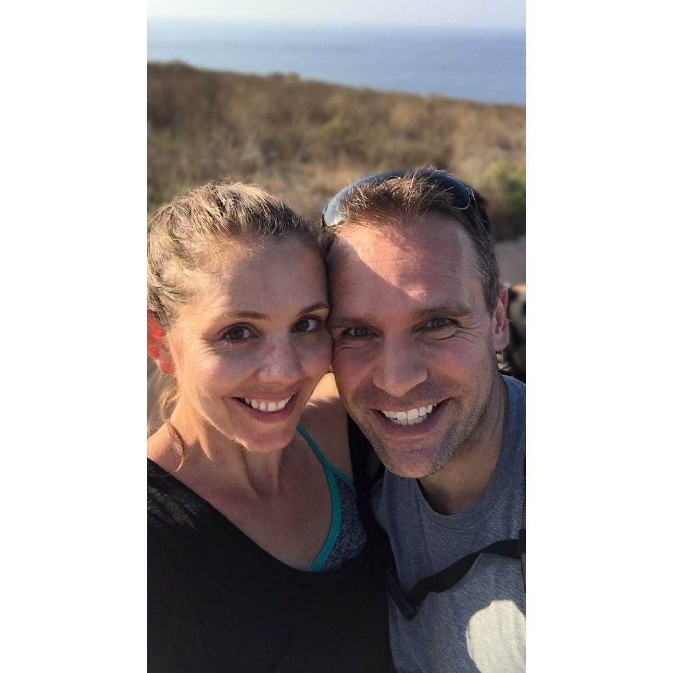 Our first picture together - after getting lost on a hike.