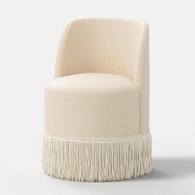 Jessa Fringe Chair Classic Velvet Pearl Ivory - Threshold™