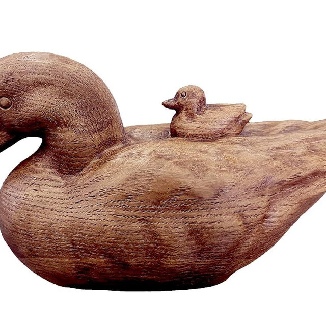 Hymmah Duck Home Decor Statue Rustic Home Decorations for Living Room, Boho Sculpture Resin Animal Collectible Figurines for Indoor Decor