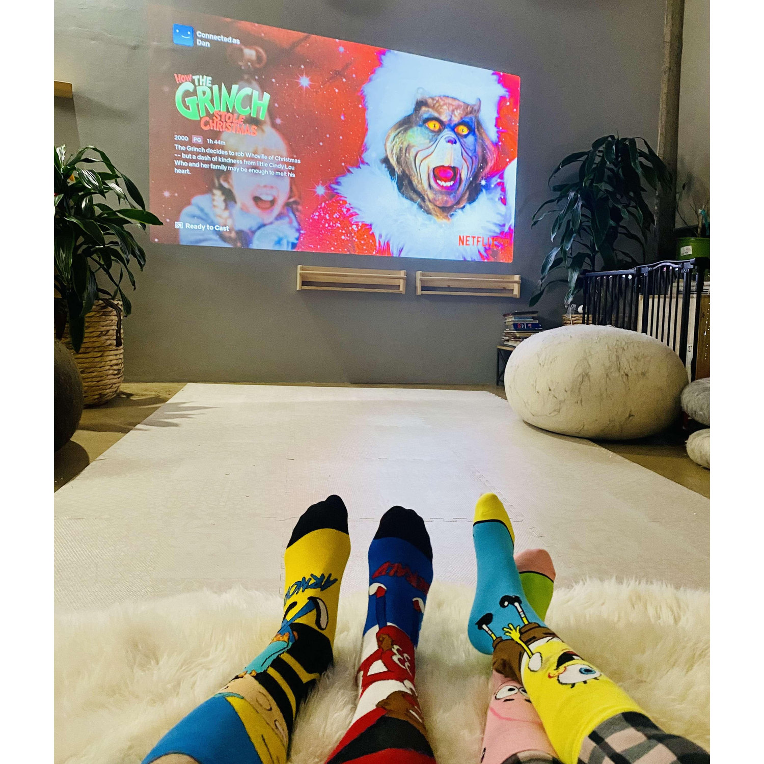 On Christmas Day wearing our favorites socks ;)