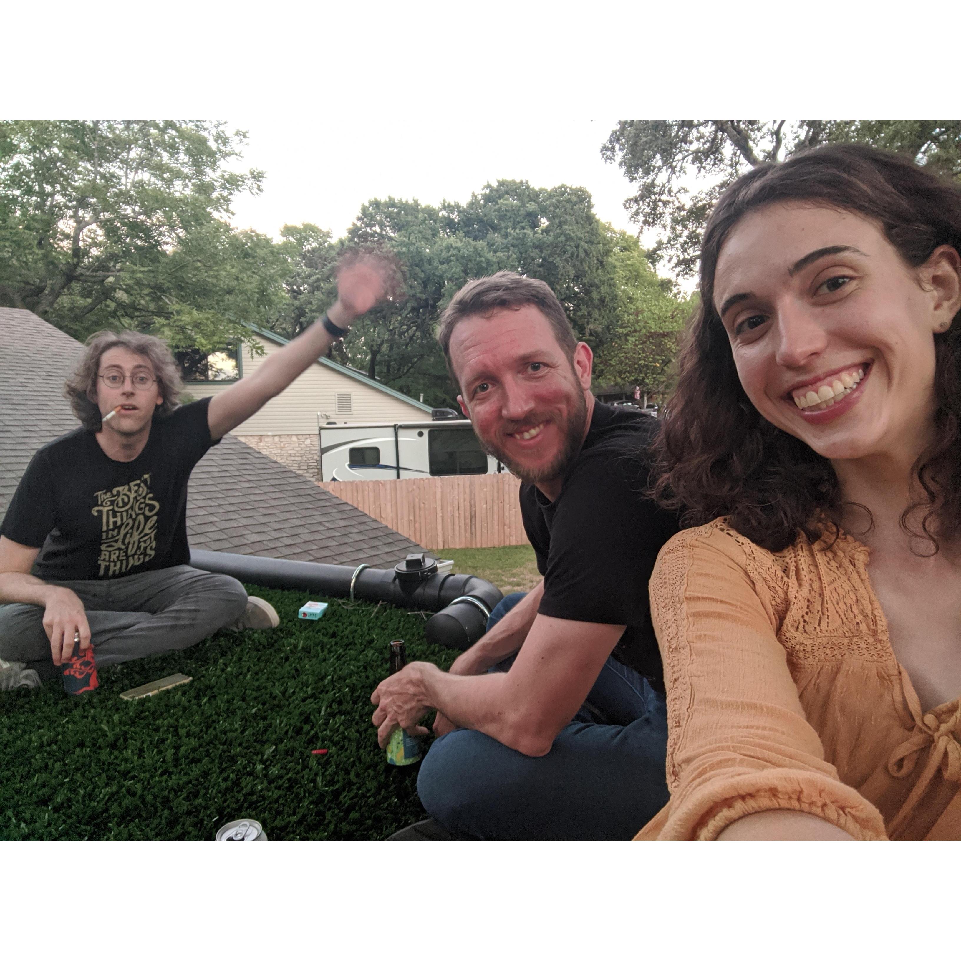 Bus roof hangs with Brad!