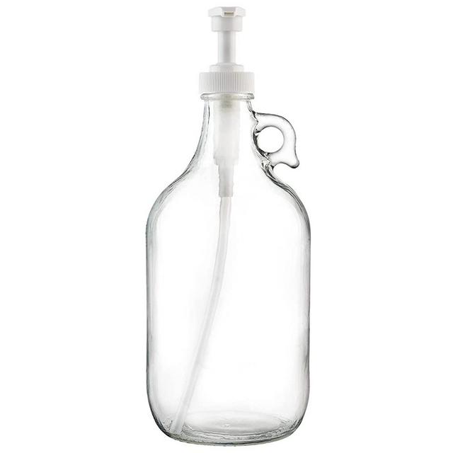 Kitchentoolz 16 Oz Glass Milk and Creamer Bottle with Caps