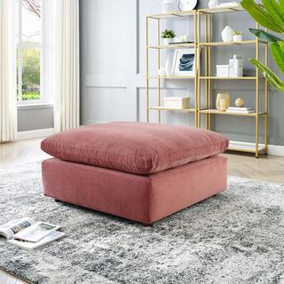 Commix Overstuffed Velvet Ottoman