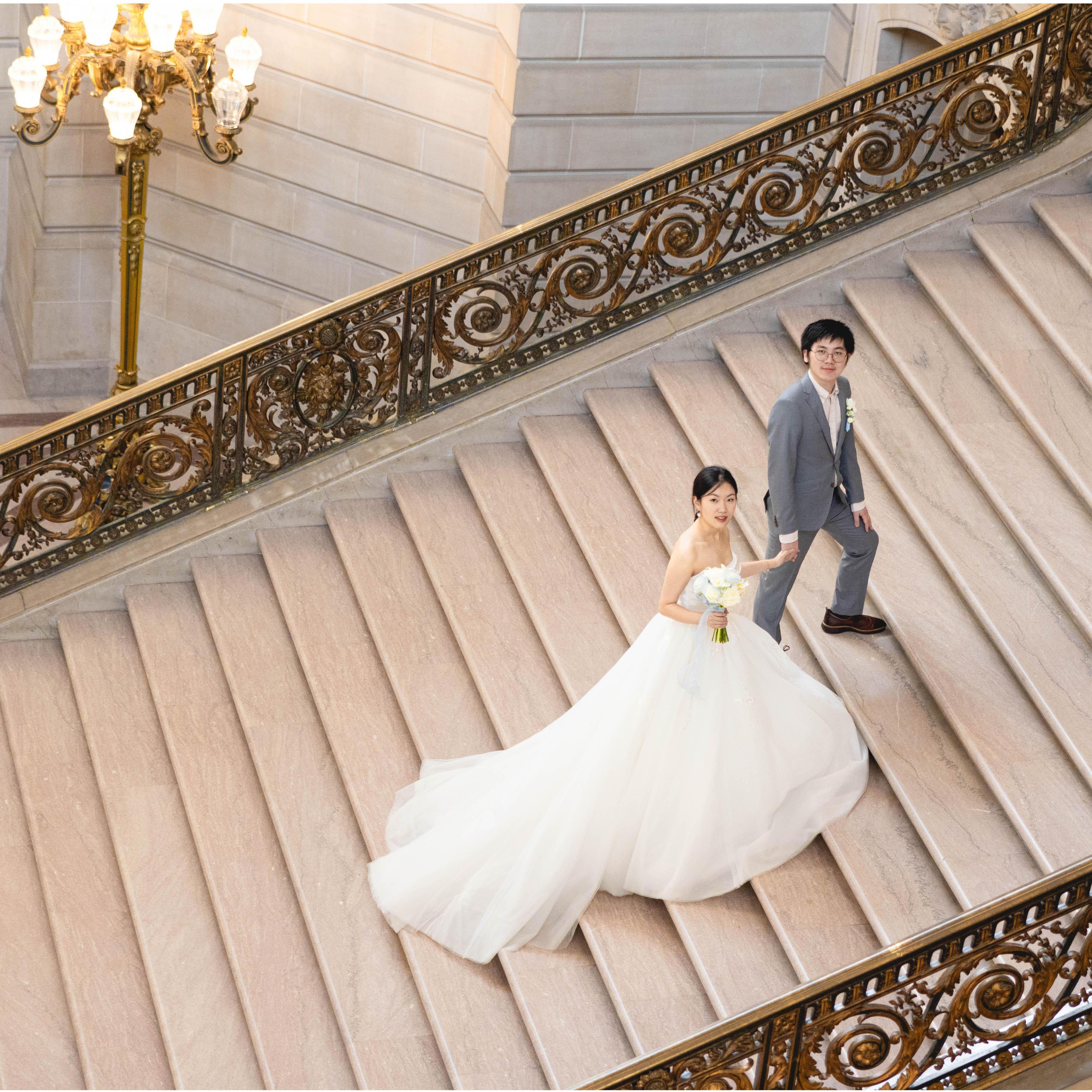 Our pre-wedding photos at SF city hall.