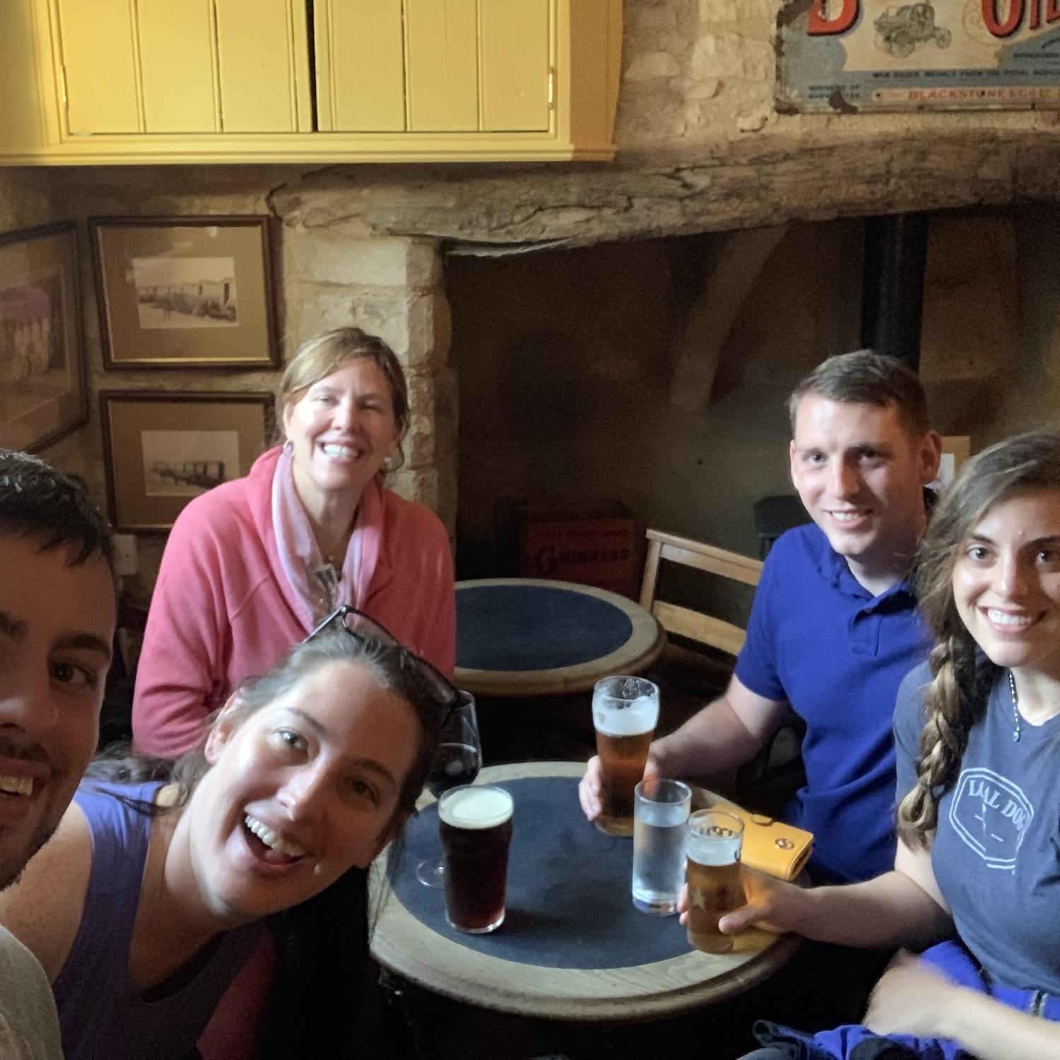 Visiting family in England.