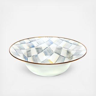 Sterling Check Enamel Serving Bowl