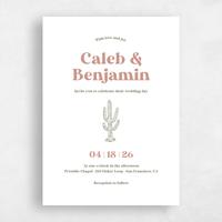 White Wedding Invitation - Avondale Classic