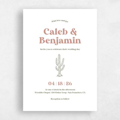 White Greenery Wedding Invitation - Avondale Classic