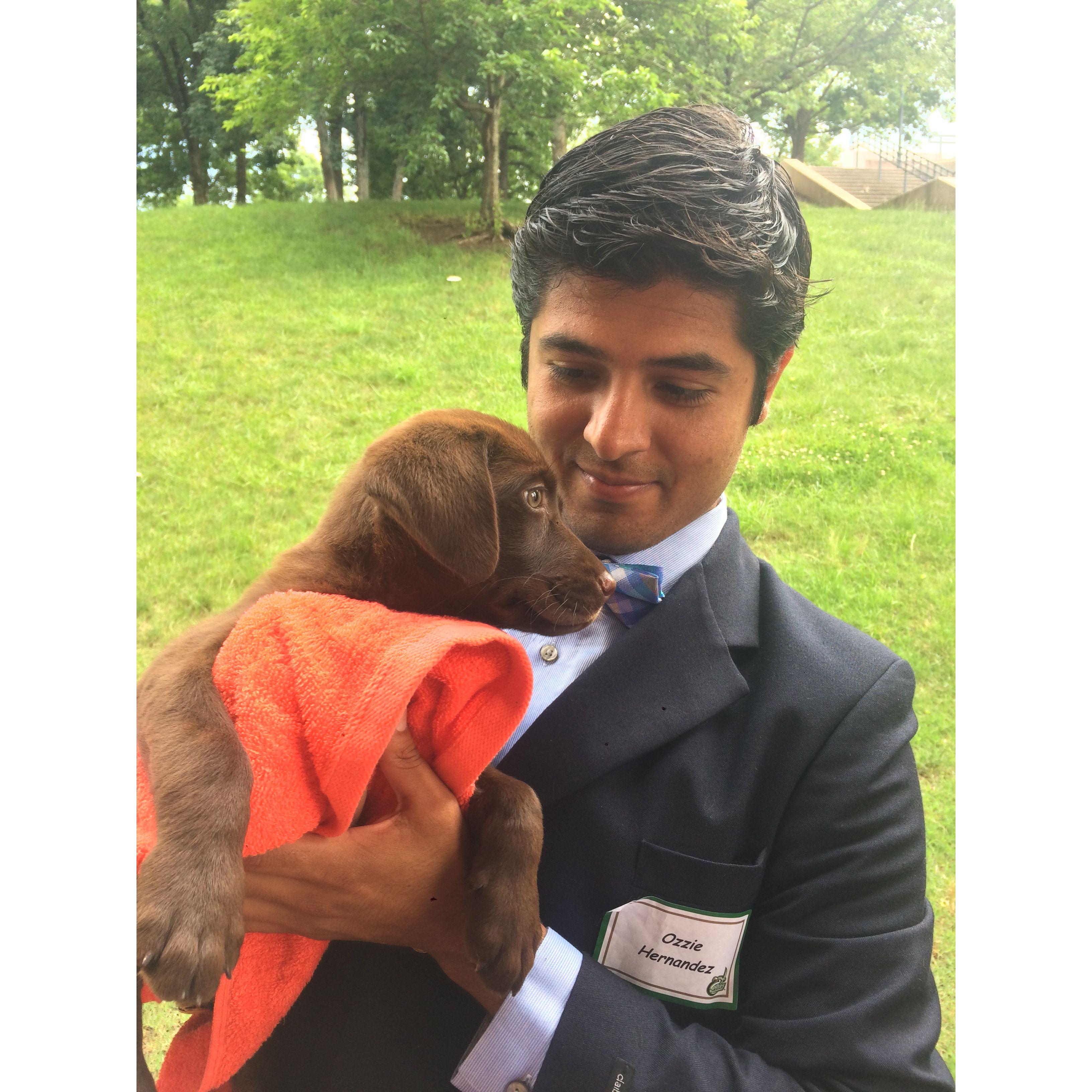 June 2, 2018- Ozzie and Aubrey get to watch a 6 week old puppy for a few days for an event with Ozzie's work. This quickly becomes one of their favorite things to do together and eagerly looked forward to the next year.