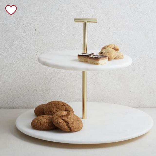 West Elm Marble & Brass 2-Tier Cake Stand