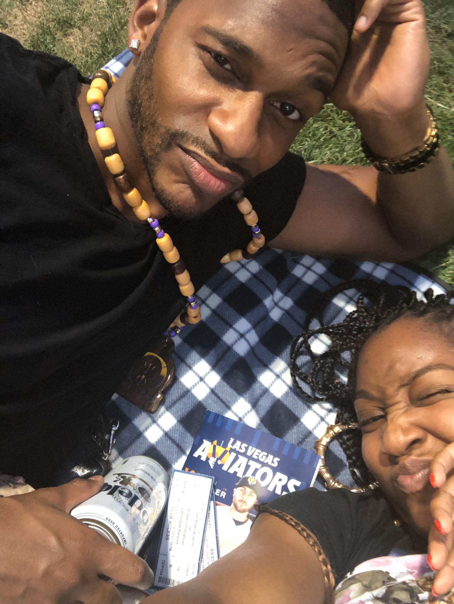 Date night, having a picnic at an Aviator’s baseball game