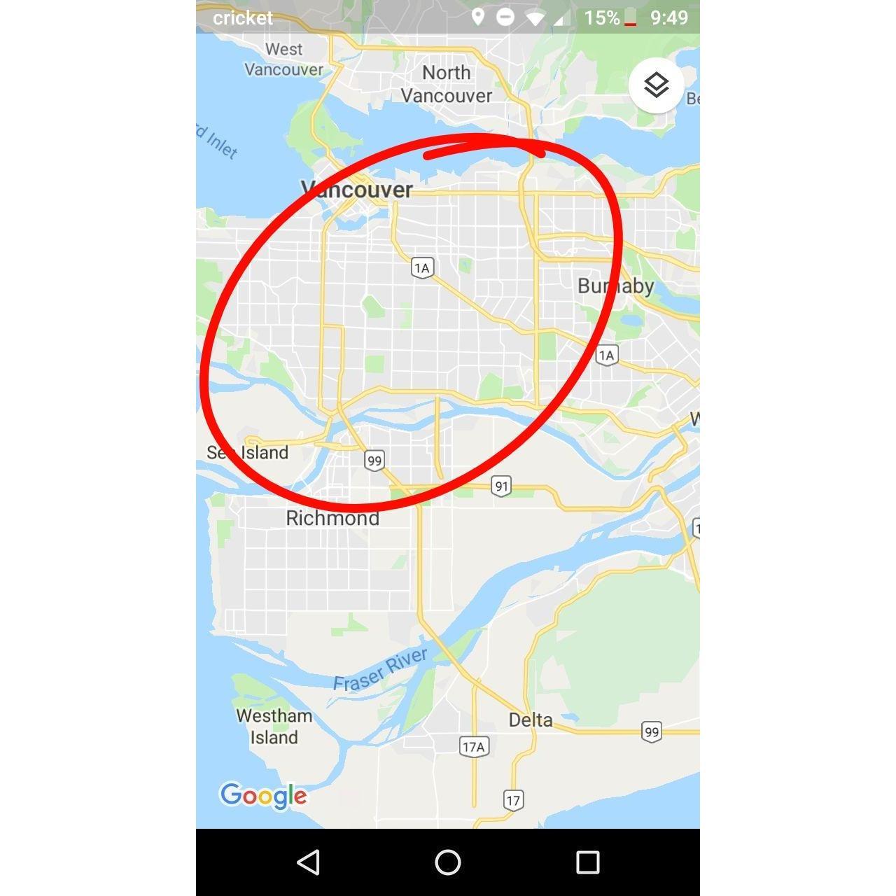 Finding accommodation within the red circle is ideal.