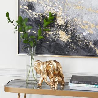 Golden Modern Elephant Sculpture