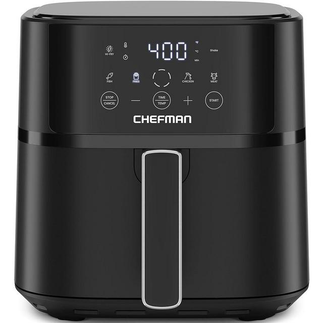 Chefman Air Fryer – 6 QT Compact Airfryer for Quick & Easy Meals in Minutes, Features Hi-Fry Technology for Extra Crisp, Touchscreen Controls with 4 Presets, Nonstick & Dishwasher Safe Basket - Black