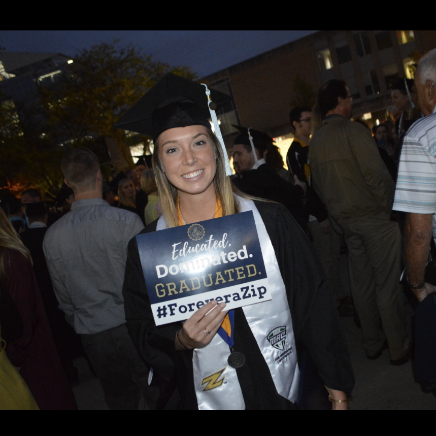 "How we met" photo after Caitlin's commencement May 2017!