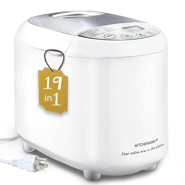 KITCHENARM 19-in-1 HANDY Bread Machine with Homemade Cycle and Gluten Free Setting - Beginner Friendly 2LB 1.5LB 1LB White Bread Maker Machine with Recipes and Delay Timer