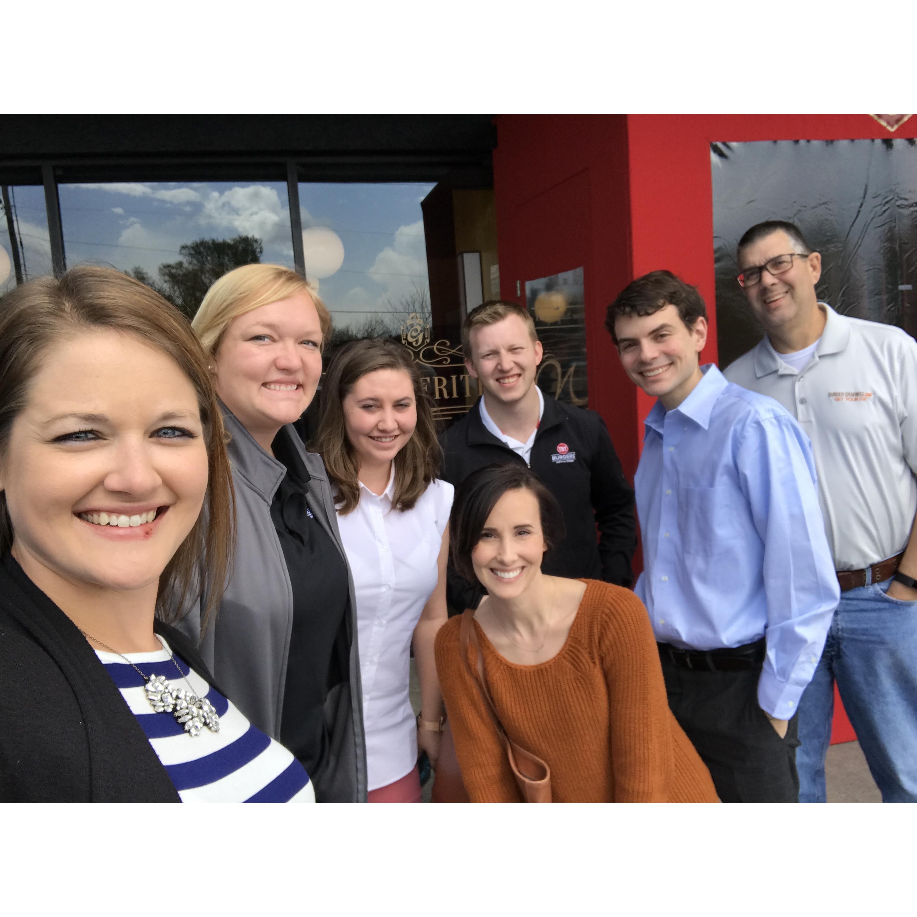 March 2017 - Wichita, Kansas - 30th Birthday Lunch at George's French Bistro with the colleagues