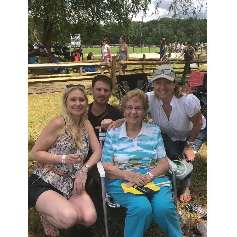 Trish, Jason, Carol (Mom), Christy (Sister). Wine tasting in North Carolina.