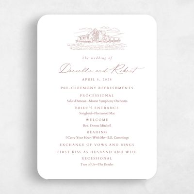Brown Rounded Wedding Program - Malcesine