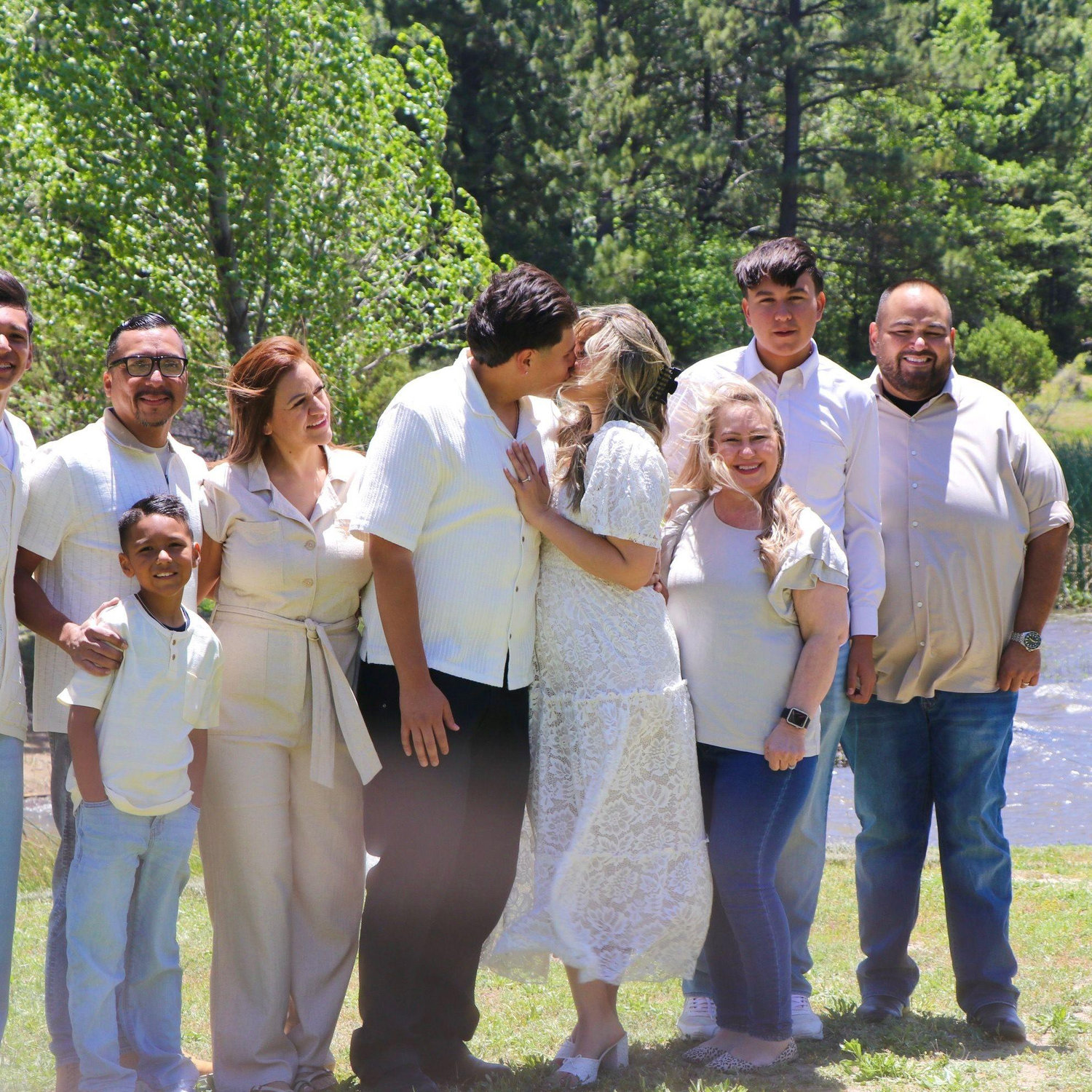 Our engagement day with family by our side