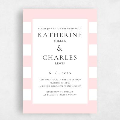 Blush, Pink Wedding Invitation - Potter Frame