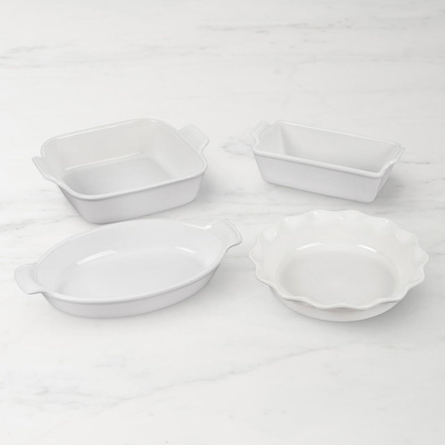 Le Creuset Heritage Bakeware Essentials 4-Piece Bakeware Set, White