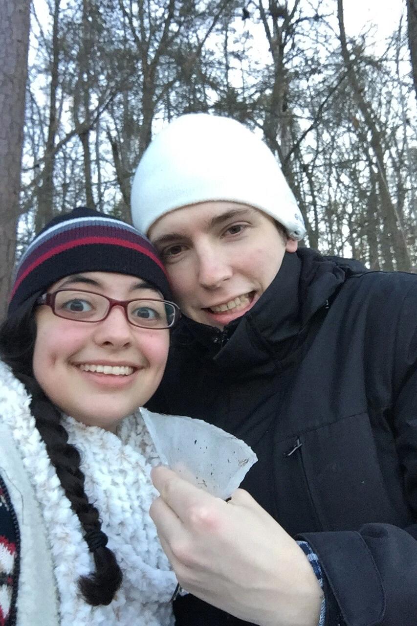 One of our many walks at Emory. We got the chance to see the whole forest covered in snow and ice. That ice chunk is from the lake.