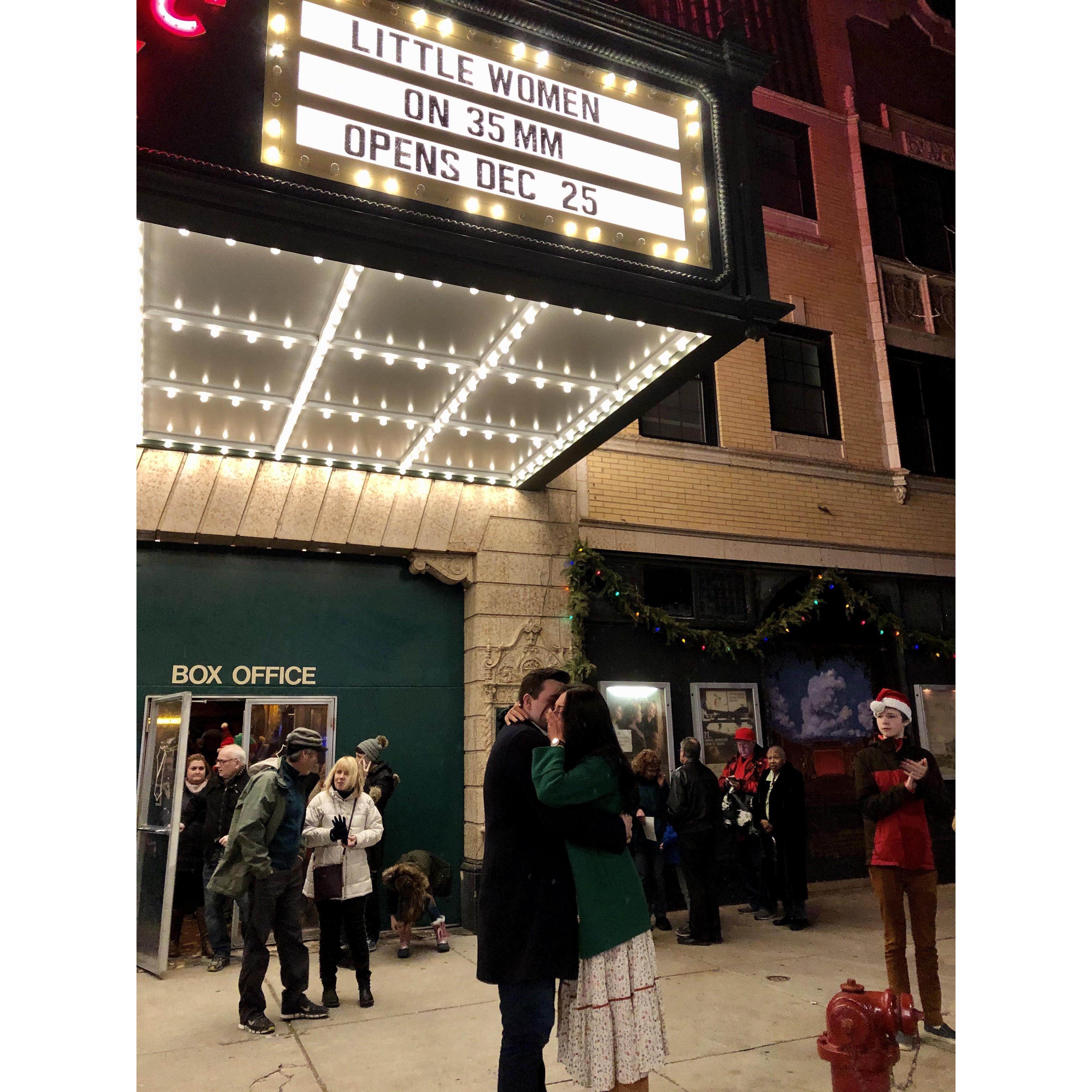 When we went in 2019, Pat proposed outside of the theater after the show. It was always our favorite tradition, and he couldn't have picked a more perfect way to pop the question.