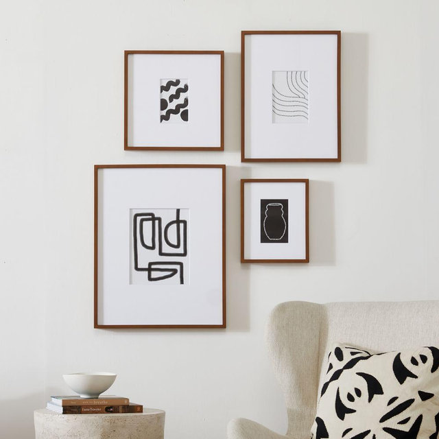 The Mini Organic Gallery Frames Set, Wood, Walnut, Set of 4