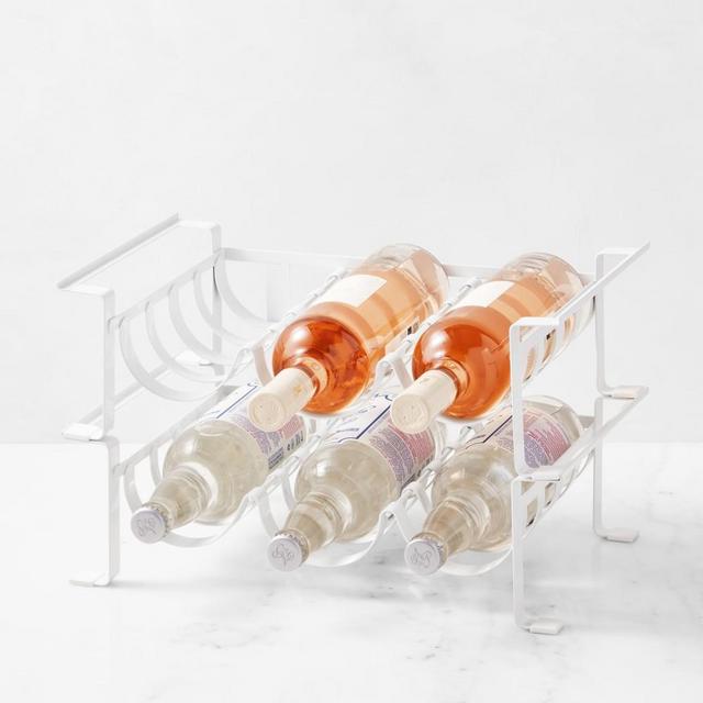 White Powder Coat Fridge Organization Wine Rack Powder Coated, Set of 2