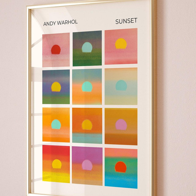 Andy Warhol Sunset pop art poster, Andy Warhol Retro Print, Modern Art Print, Kitchen wall decor, Exhibition Poster, Trendy Wall Art