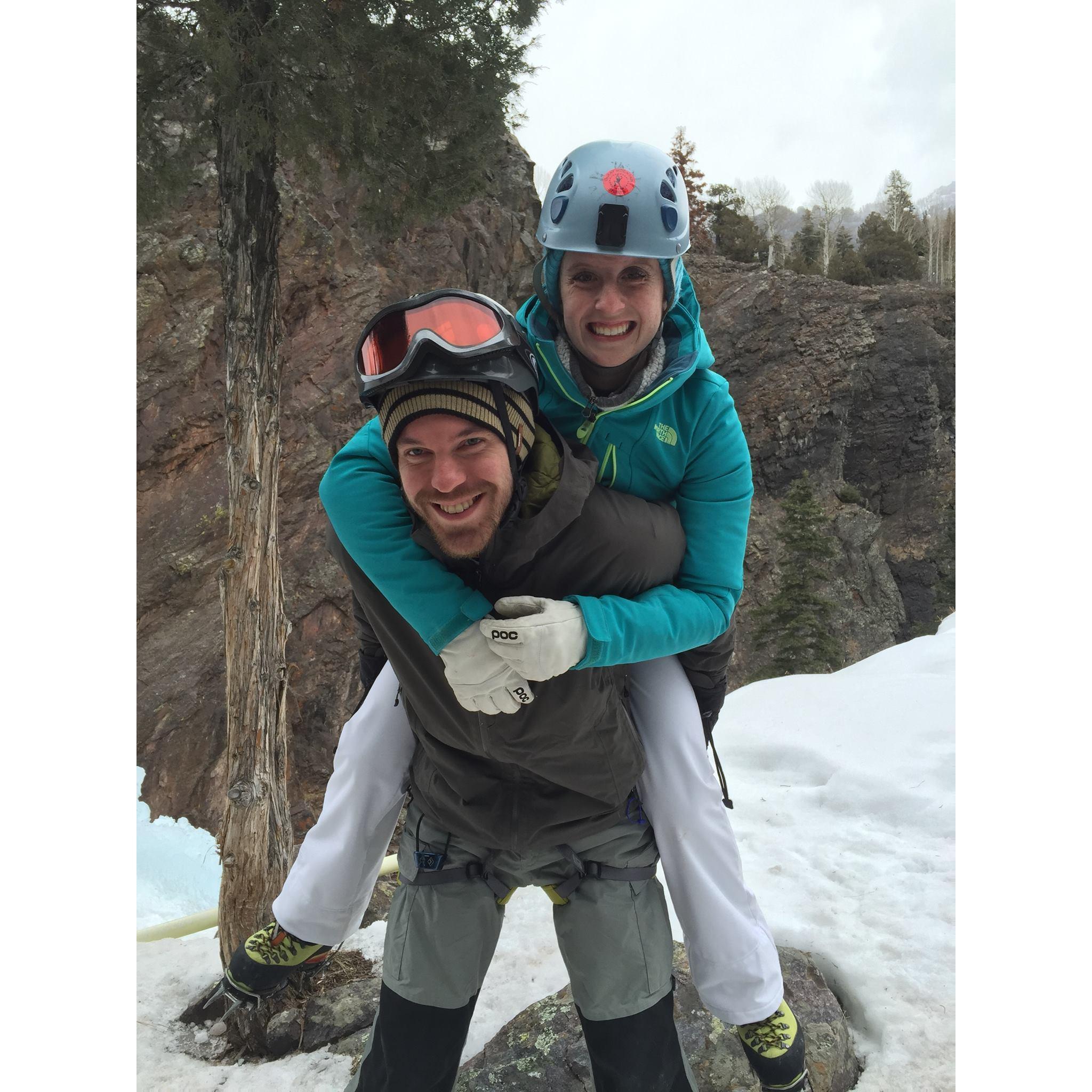 Ice climbing in Ouray, CO!