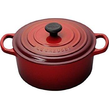 Le Creuset Signature Enameled Cast-Iron 4-1/2-Quart Round French (Dutch) Oven, Cerise (Cherry Red)
