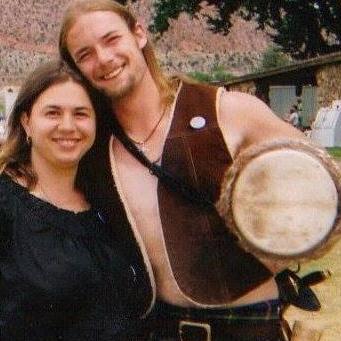 Our very first picture together. Taken at the Utah Midsummer Renaissance Faire 2009, by Jamie Dye. THANK YOU, JAMIE! <3