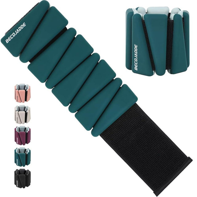 BECOJADDE Ankle Weights Set of 2 (1 lb/2 lb/3 lb Each) Adjustable Wrist Weights for Women Men Wearable Arm Leg Weight for Pilates, Running, Walking, Workout, Yoga