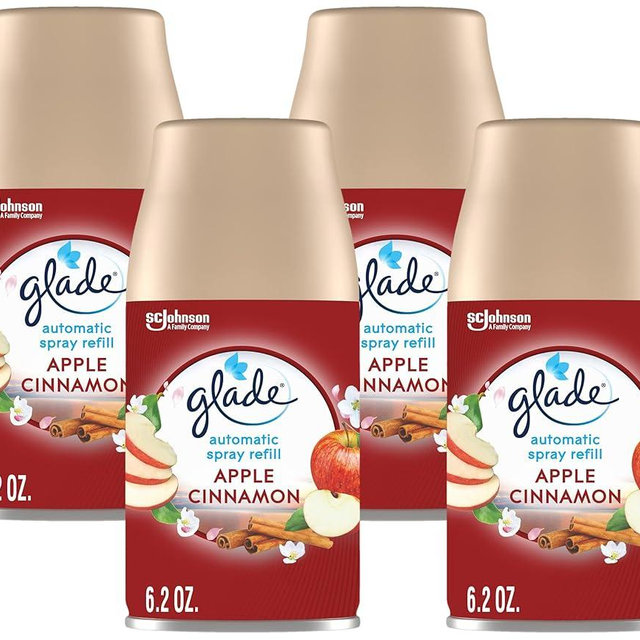 Glade Automatic Spray Refill, Air Freshener for Home and Bathroom, Apple Cinnamon, 6.2 Oz (Pack of 4)