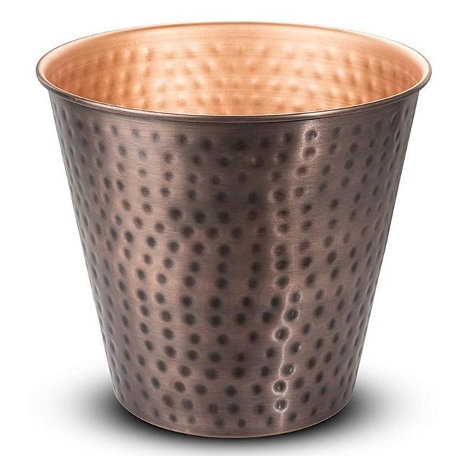 Monarch Abode Copper Finish Hand Hammered Metal Wastebasket