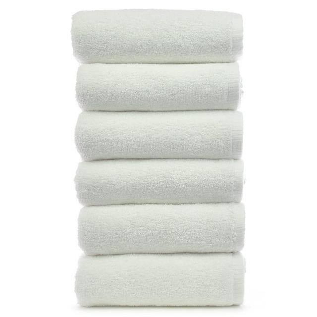 Luxury Hotel Towel Turkish Cotton Towel Set (Hand Towel - Set of 6, White)