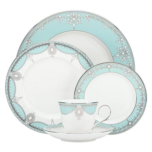 Lenox Empire Pearl Turquoise 5pc Place Setting, 4.4 LB, Blue