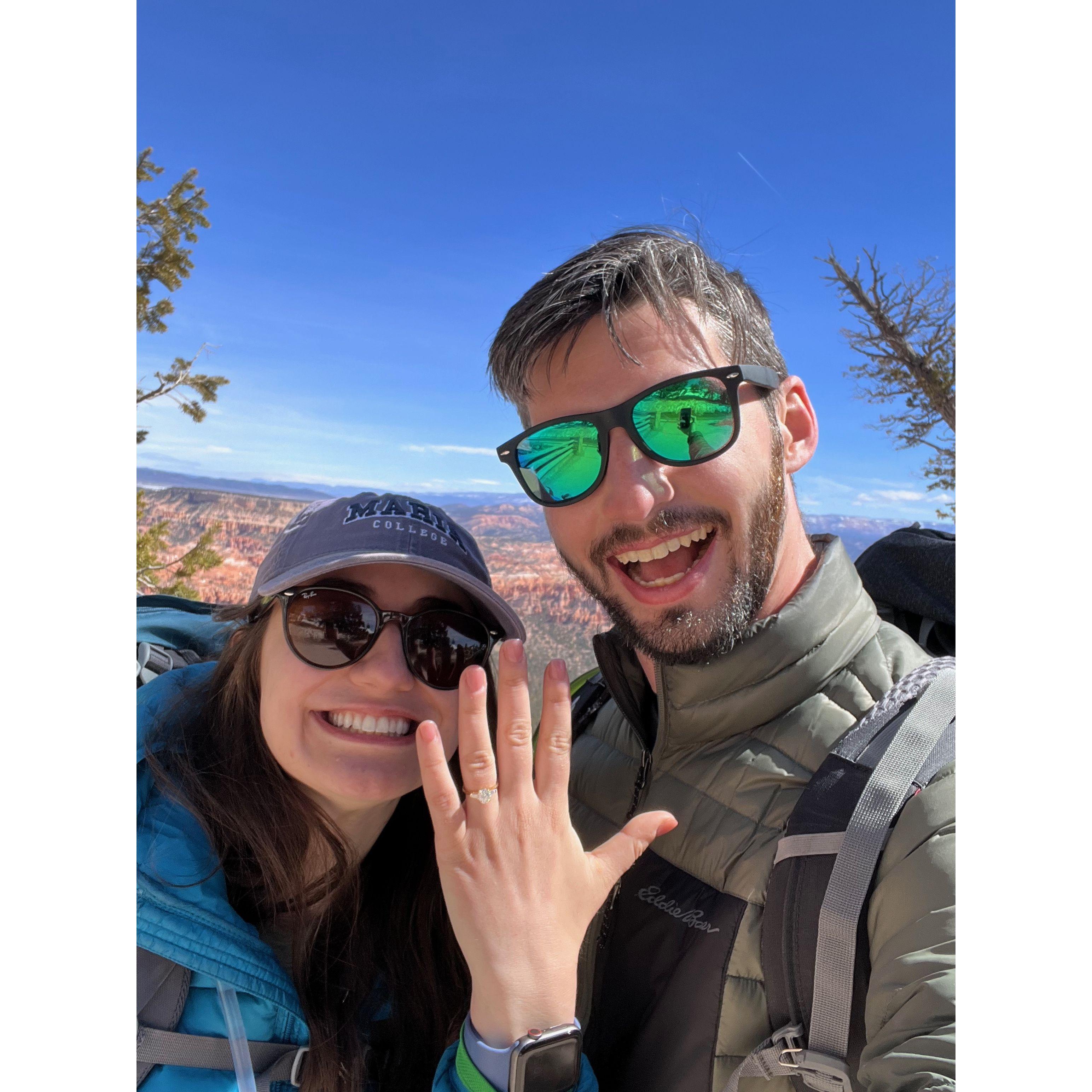 Engaged at Bryce Canyon National Park.