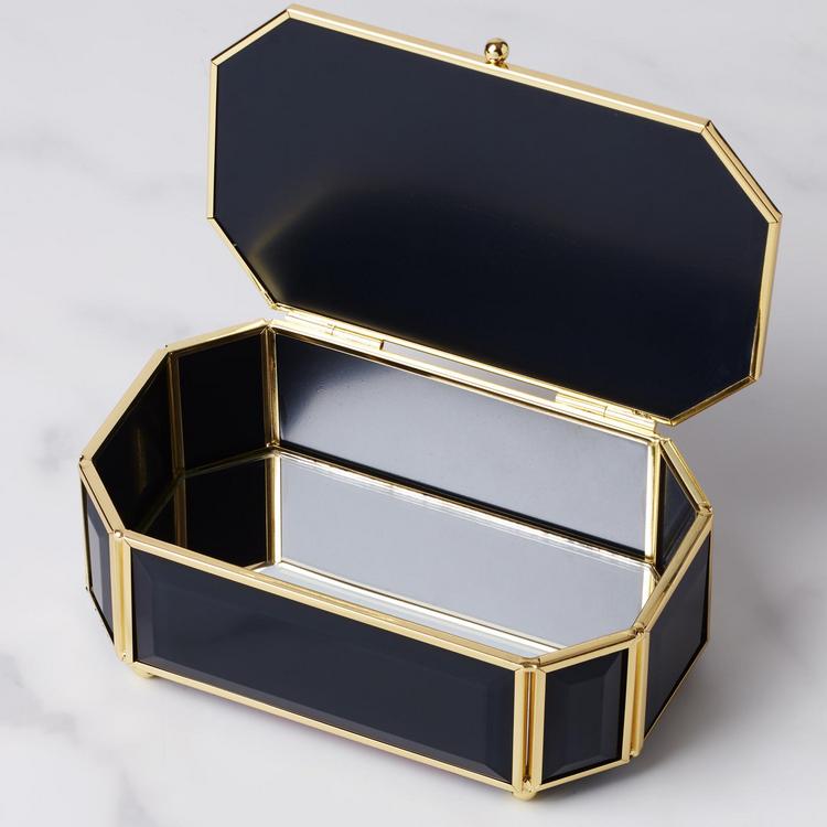 kate spade ジュエリーBOX kate spade new york Large Floral Jewelry Box in Black & Gold