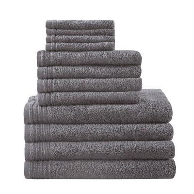 28"x52" 12pc Big Bundle Cotton Bath Towel Set Gray