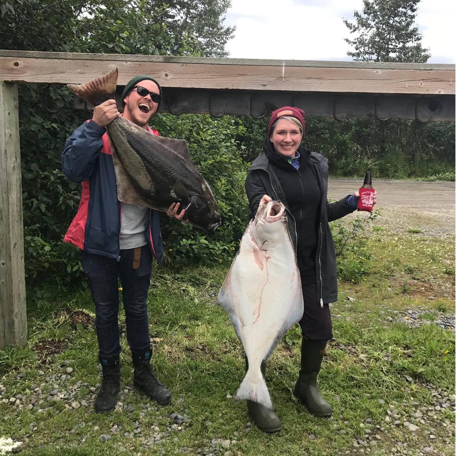 The day before we got engaged, Billy took his first boat ride and caught his first halibut in Homer, Alaska. #BillysBigDay