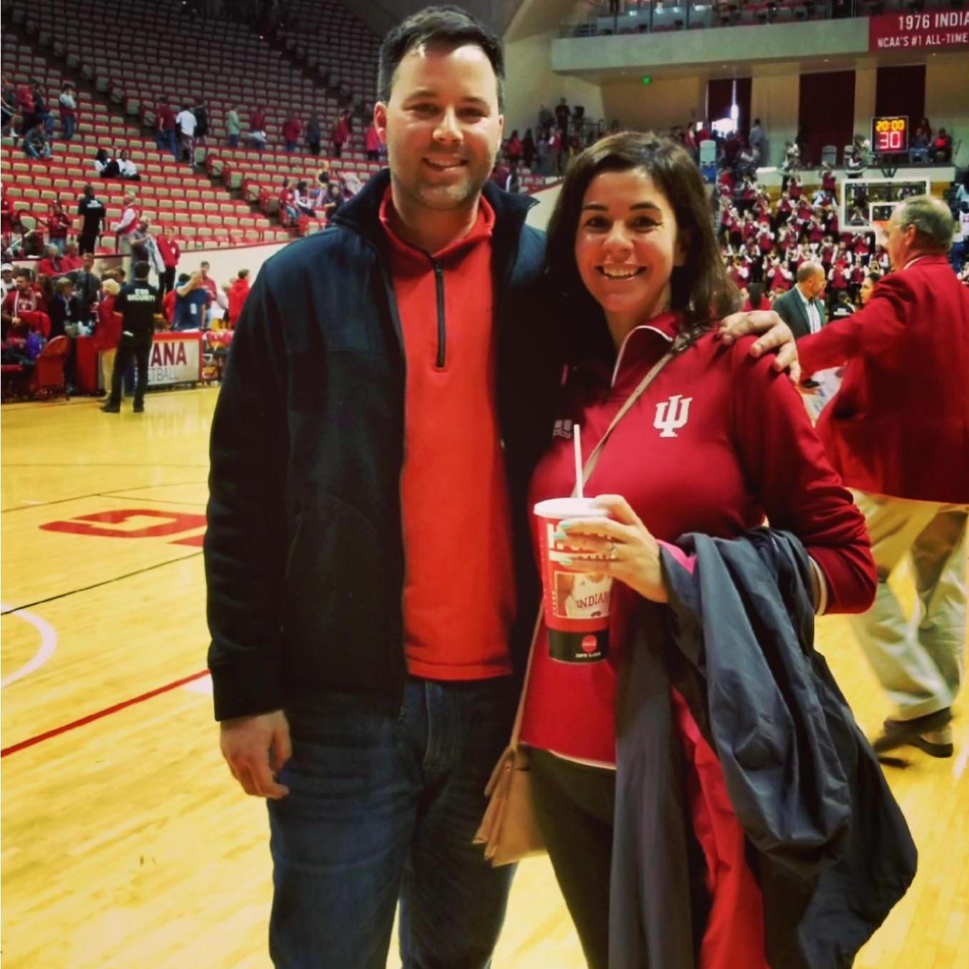 "Go IU!" John has introduced me to Hoosier Basketball and we got to witness IU beat Northwestern on Johns birthday last year.