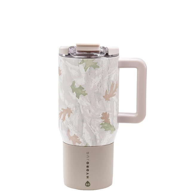 HydroJug Coffee Traveler 20 oz - Leak-Resistant, Ceramic-Lined Insulated Travel Coffee Mug for Hot or Cold Drinks with Flip Lid & Handle, Dishwasher Safe Coffee Tumbler, Camo