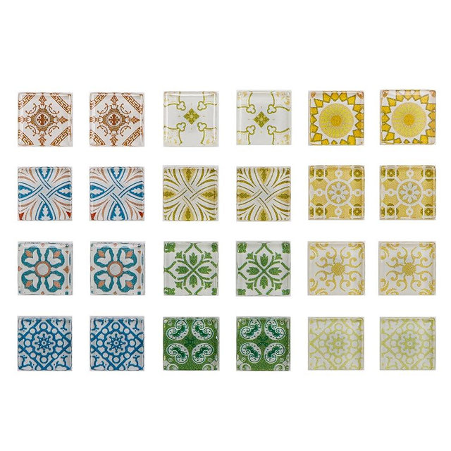 24-Pack Stained Glass Magnets, Vibrant Refrigerator Magnets with 12 Unique Patterns for Fridge, Whiteboard, and Metal Surfaces, Decorative Magnets for Notes, Photos, and Office